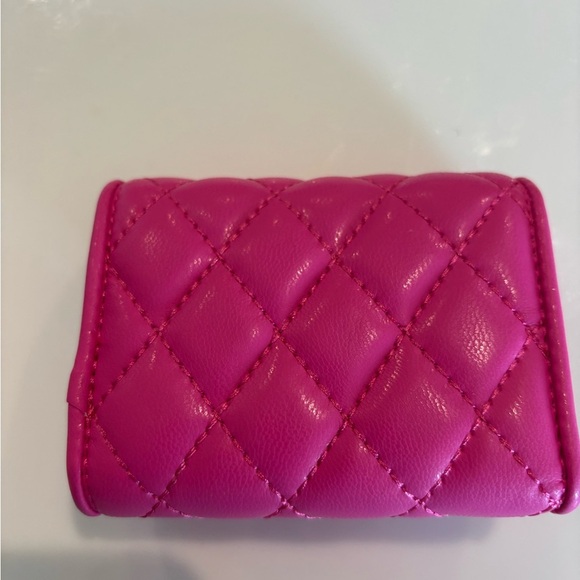Pink Quilted Women's Bag Just For Credit Cards Vegan - Picture 2 of 3